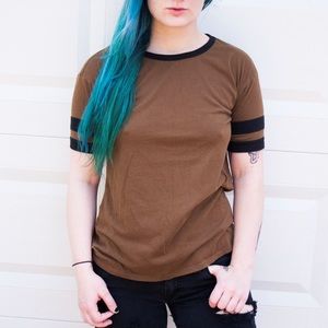 Olive/Dark Tan Forever21 T-Shirt